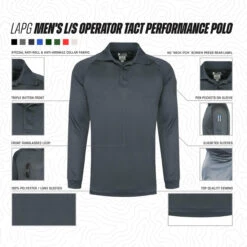 LA Police Gear Men's Long Sleeve Operator Tact Performance Polo -Vanguard Uniforms la police gear mens long sleeve operator tact performance polo pps2011ls 23150.1649430203