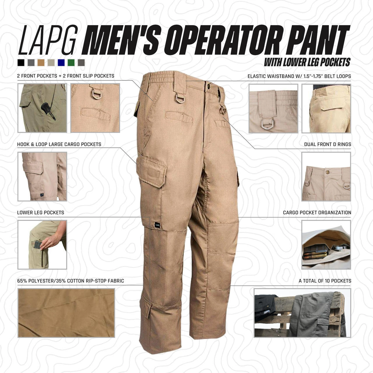 LA Police Gear Men's Operator Pant With Lower Leg Pockets 4 LA Police Gear Men's Operator Pant With Lower Leg Pockets - Image 2