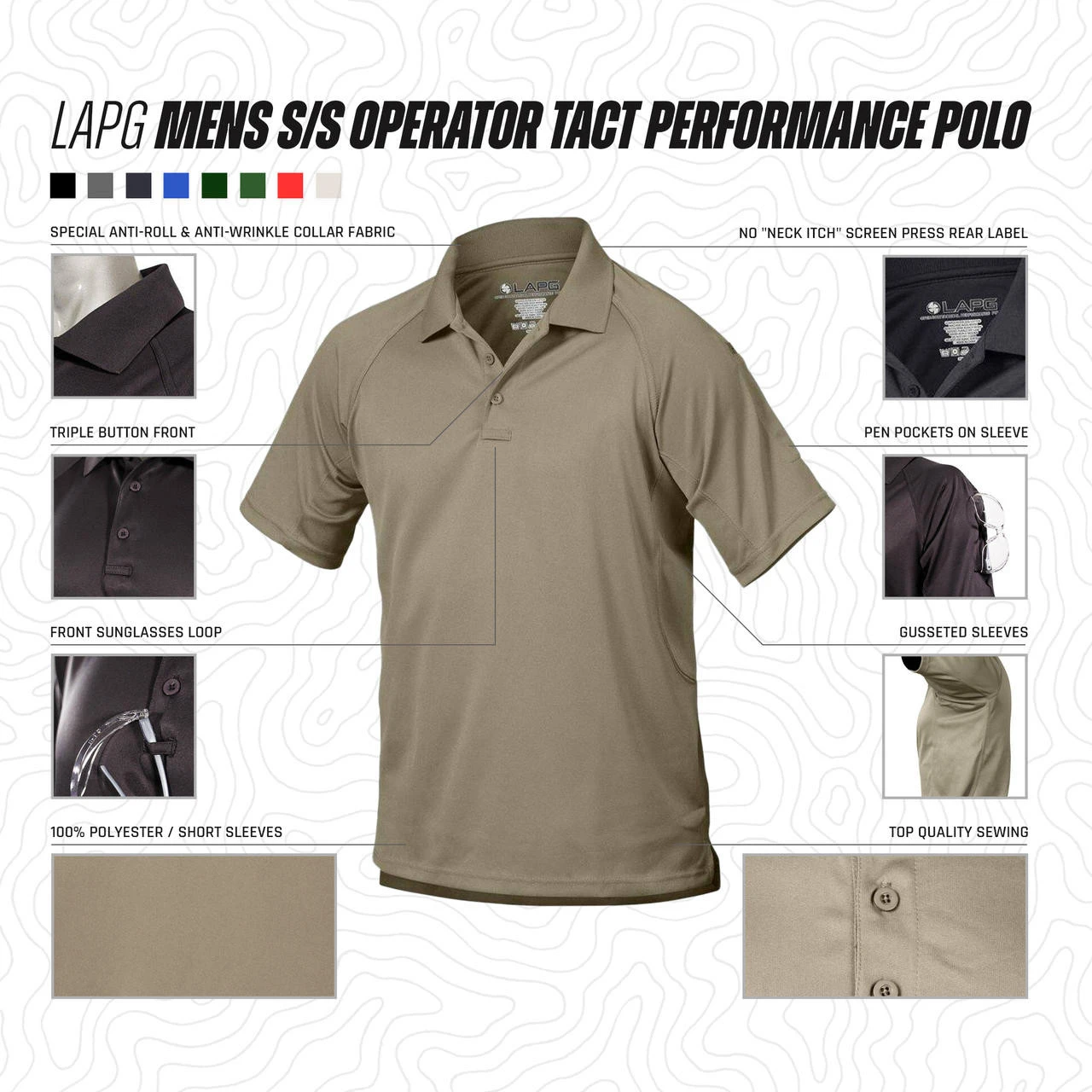 LA Police Gear Men's Operator Tact Performance Polo 3 LA Police Gear Men's Operator Tact Performance Polo - Image 2