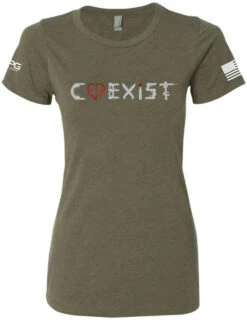 LA Police Gear Women's Coexist T-Shirt -Vanguard Uniforms la police gear womens coexist t shirt wcoexisttee 19279.1608855519