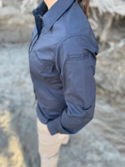 LA Police Gear Women's Long Sleeve Battle Rattle Stretch Field Shirt -Vanguard Uniforms la police gear womens long sleeve battle rattle stretch field shirt wlsbrfs 53862.1683949547